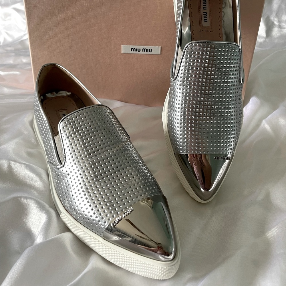 Miu Miu metal toe cap skate sneakers (EU 40.5)